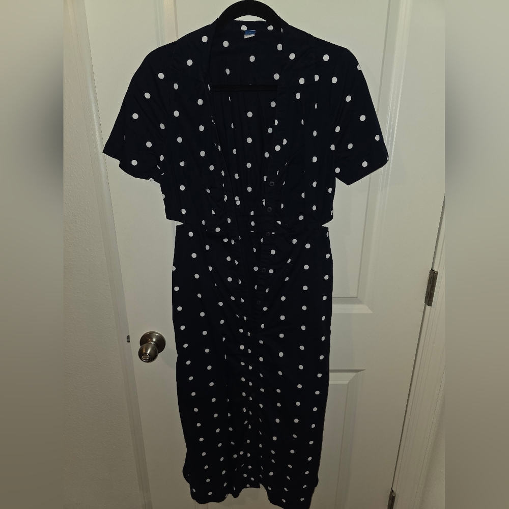 Old Navy Polka Dot Navy Dress
